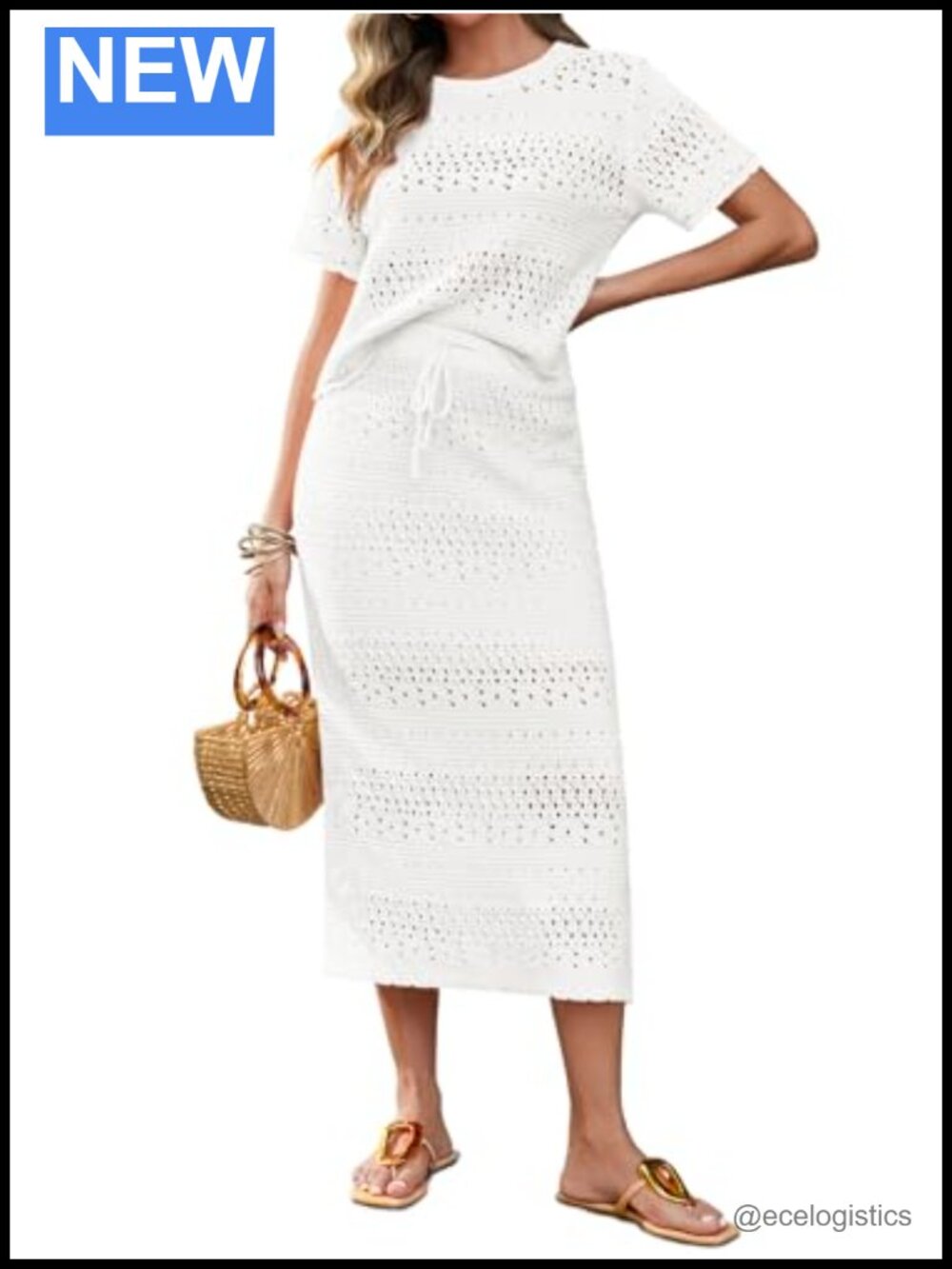 Women's Crochet 2 Piece Skirt Set Vacation Beach Cover Up Tankini